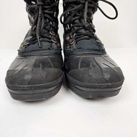 SOREL Kaufman Canada Black Faux Fur Accent Lace Up Duck Boot 8 - Picture 6 of 13